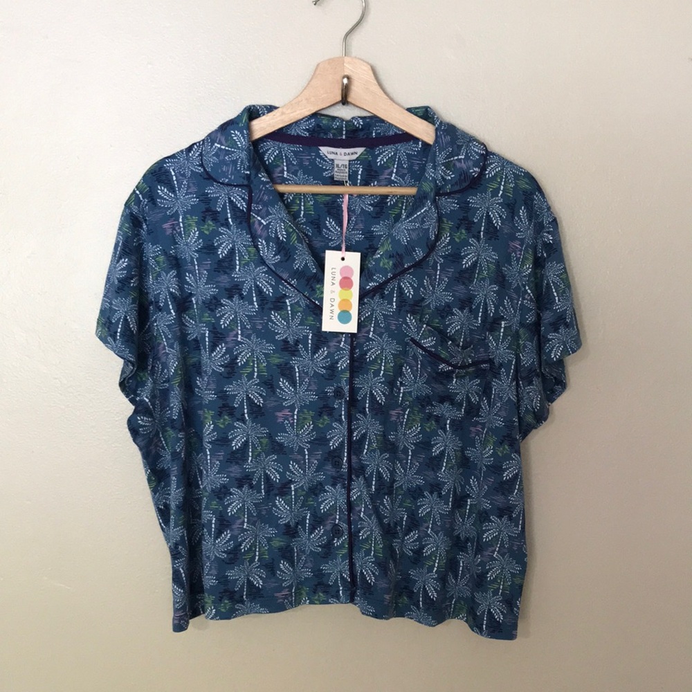 NEW Luna & Dawn Palm Tree Lounge‎ PJ Top